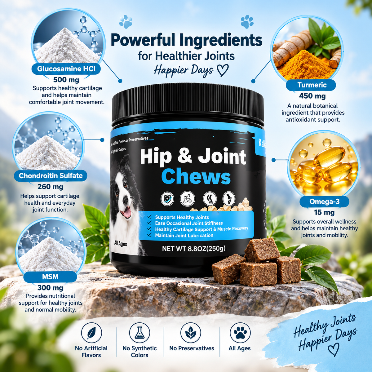KYPPOCARE Hip & Joint Chews with a dog
